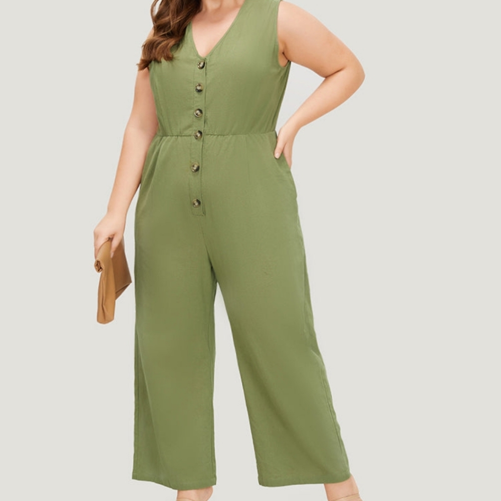 Nwot Bloomchic Plain Pocket Button Through Tank J… - image 1